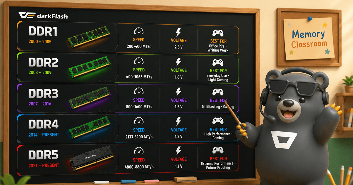 How to Choose PC Memory in 2026: DDR1 to DDR5 Specs, Compatibility, and Performance Explained