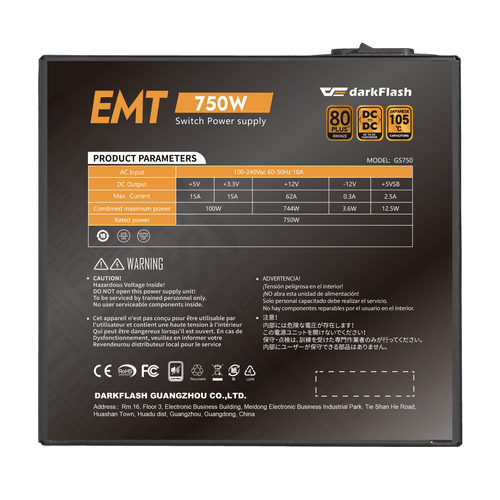 Fuente de alimentación EMT 750 W Bronze