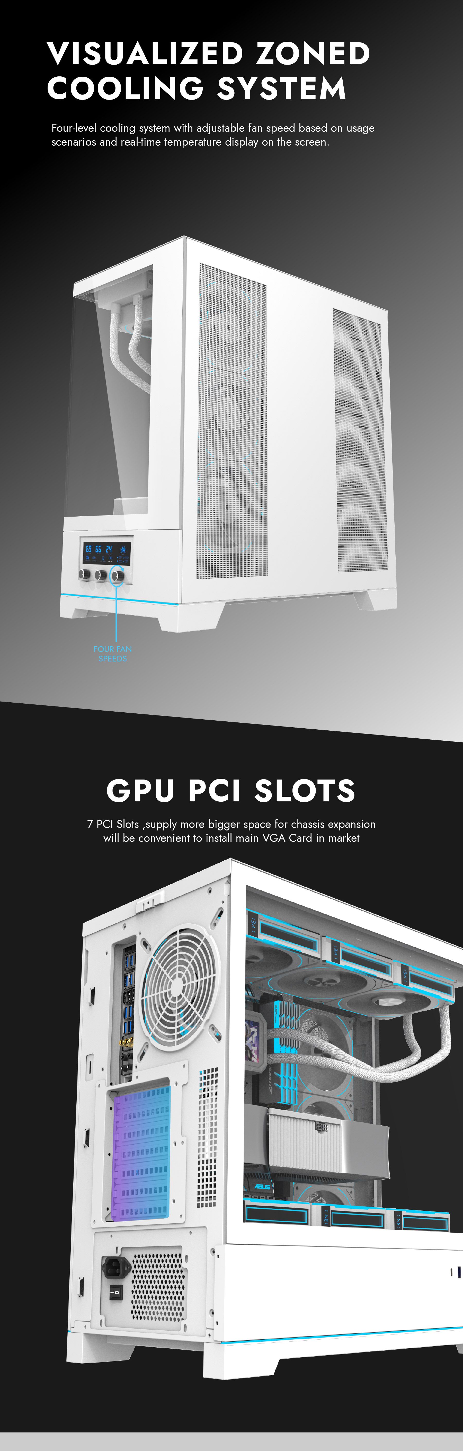 DarkFlash DY451 Pro ATX PC Case, WHITE