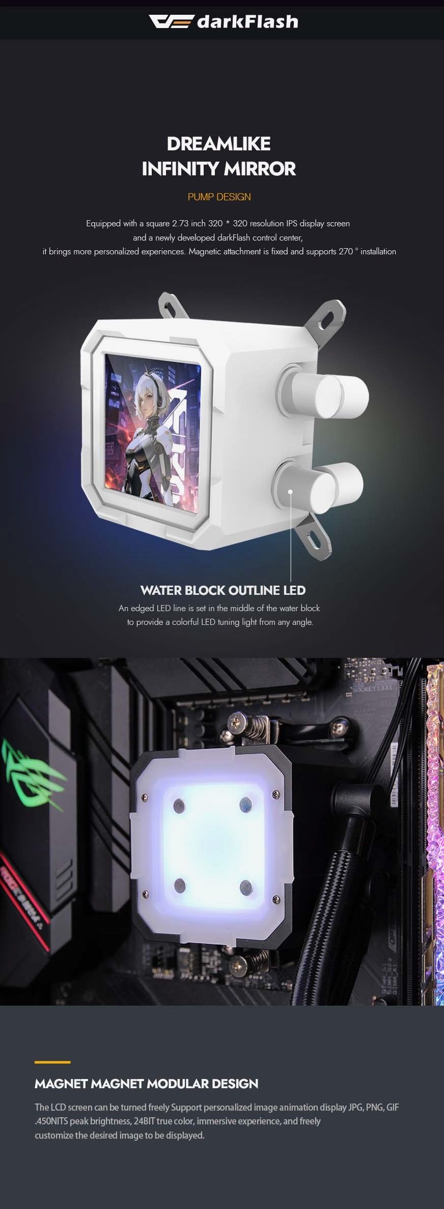 DarkFlash DV240S Liquid CPU Cooler, WHITE