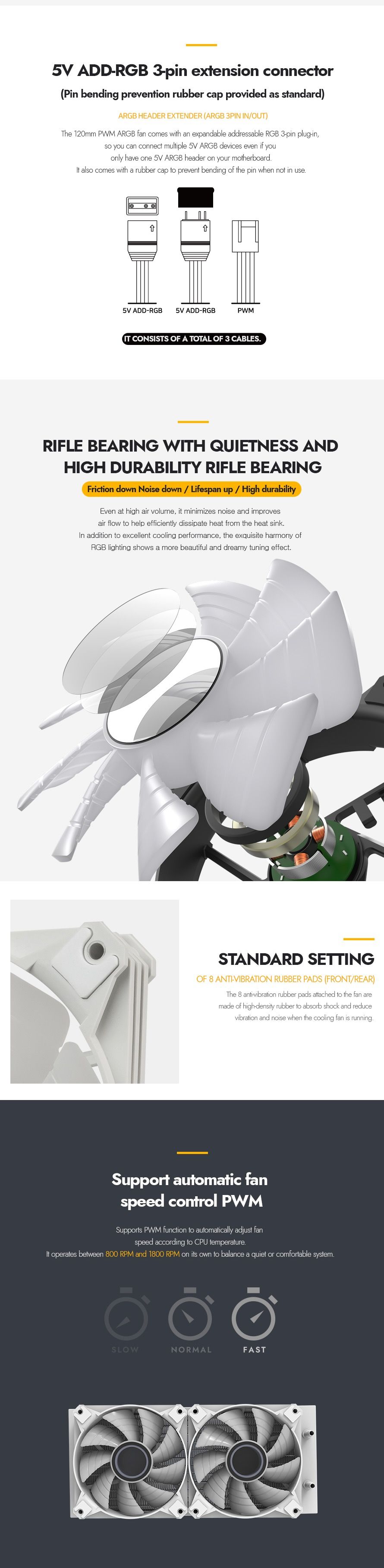 DarkFlash DV240S Liquid CPU Cooler, WHITE