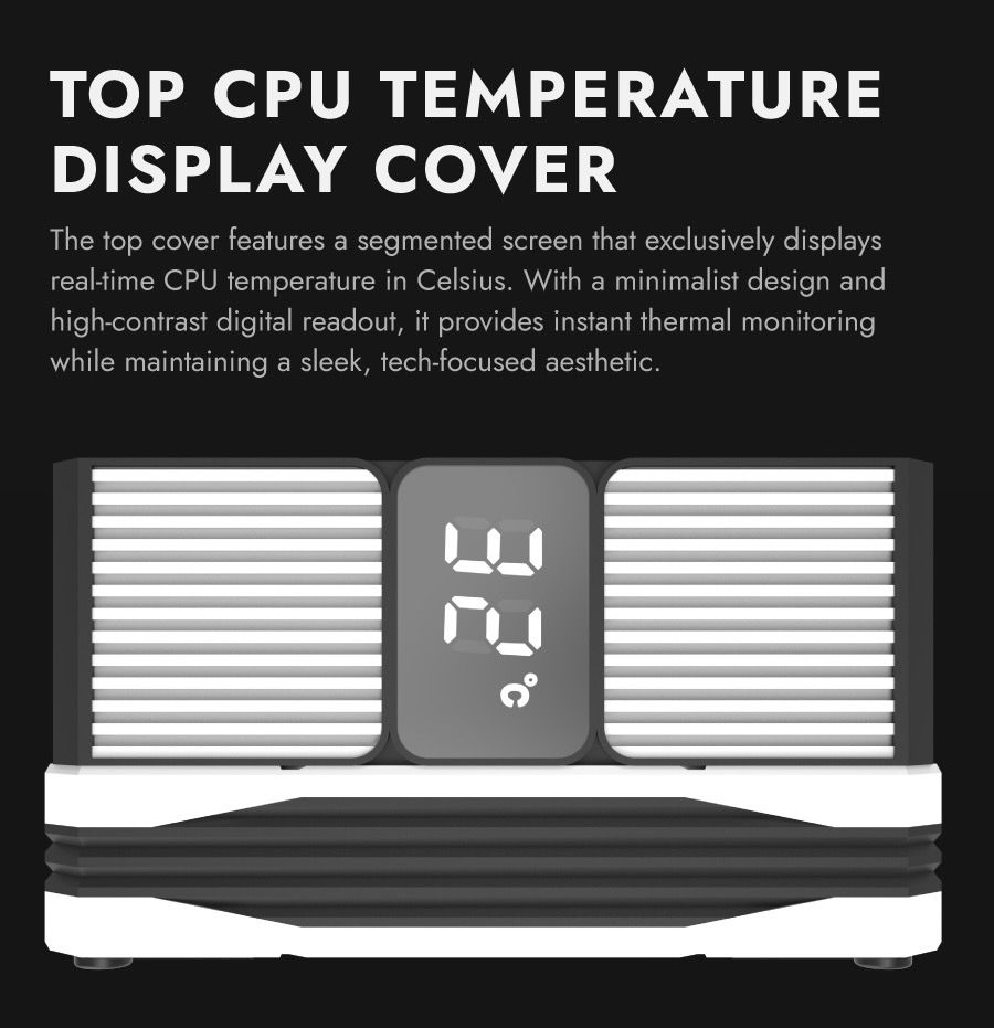 Darkflash M400 Digital Display Tower CPU Cooler – BLACK & White