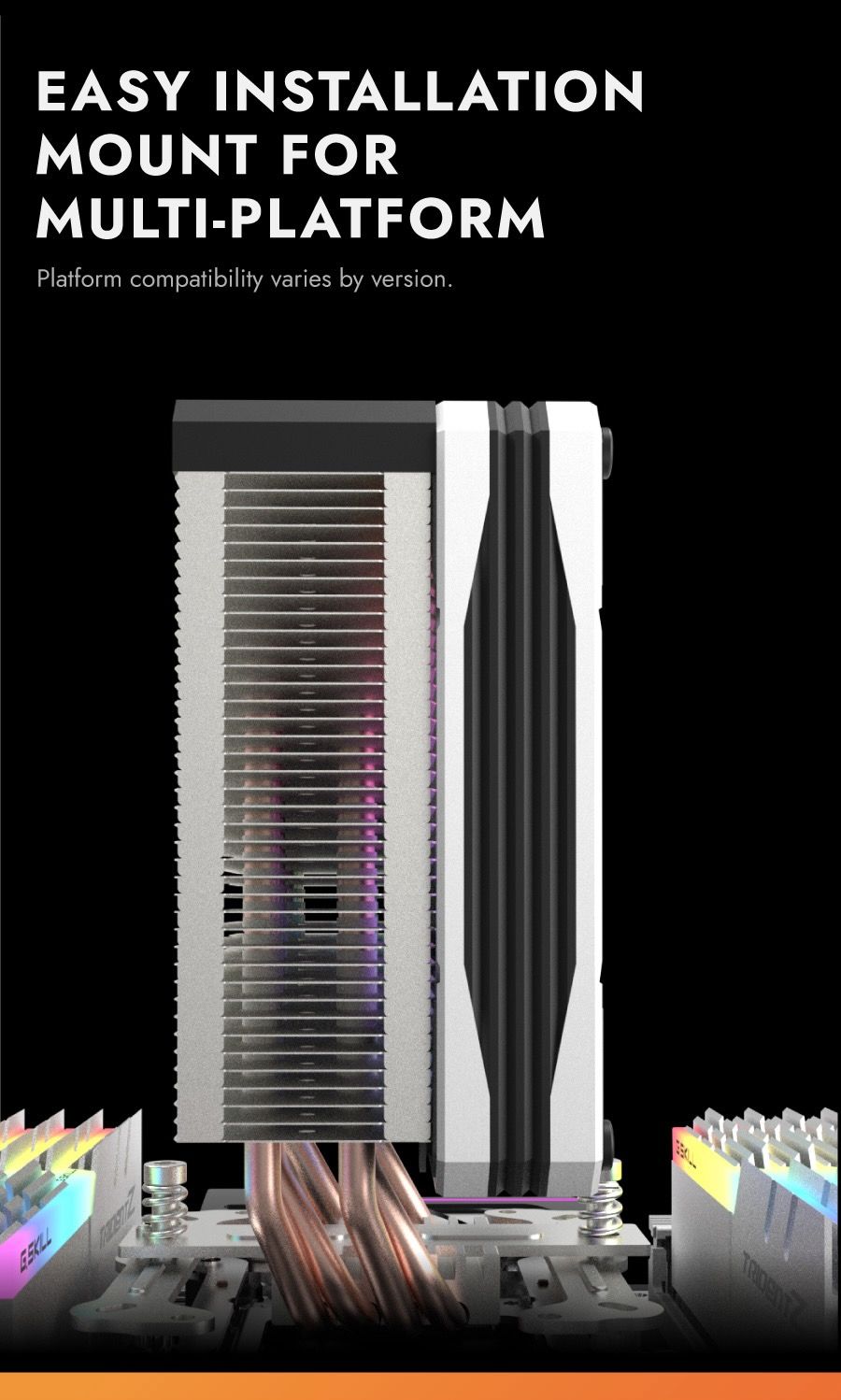 Darkflash M400 Digital Display Tower CPU Cooler – BLACK & White