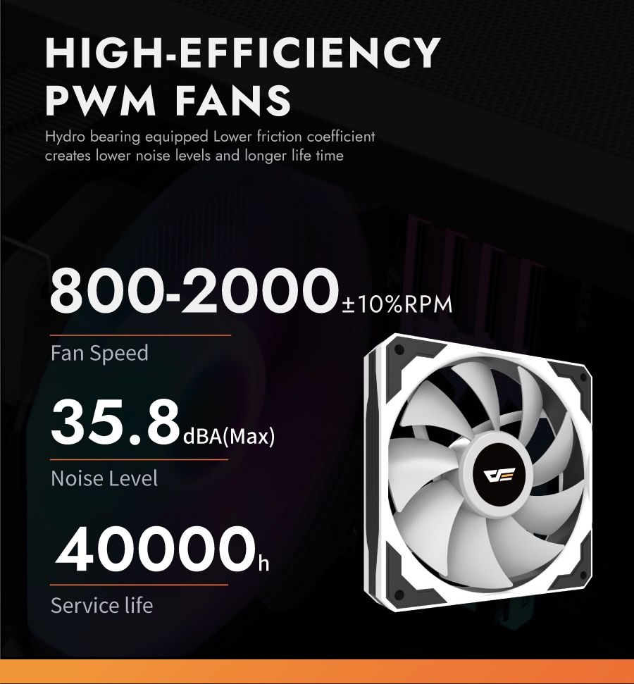 Darkflash M400 Digital Display Tower CPU Cooler – BLACK & White
