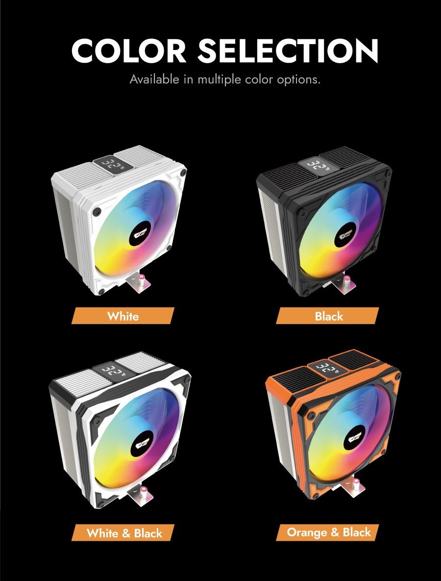 Darkflash M400 Digital Display Tower CPU Cooler – BLACK & White