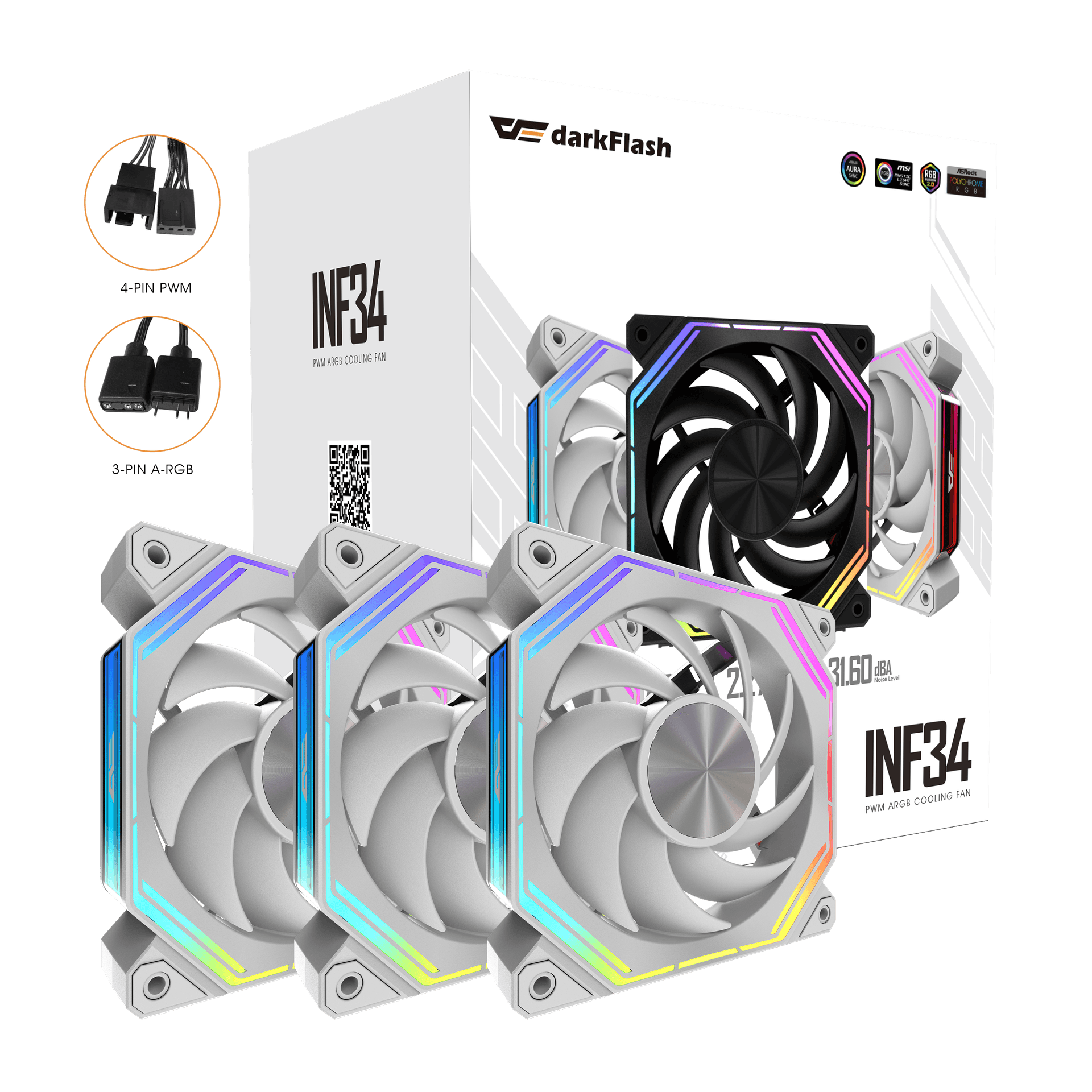 INFINITY 34 3IN1 ARGB PC COOLING FAN