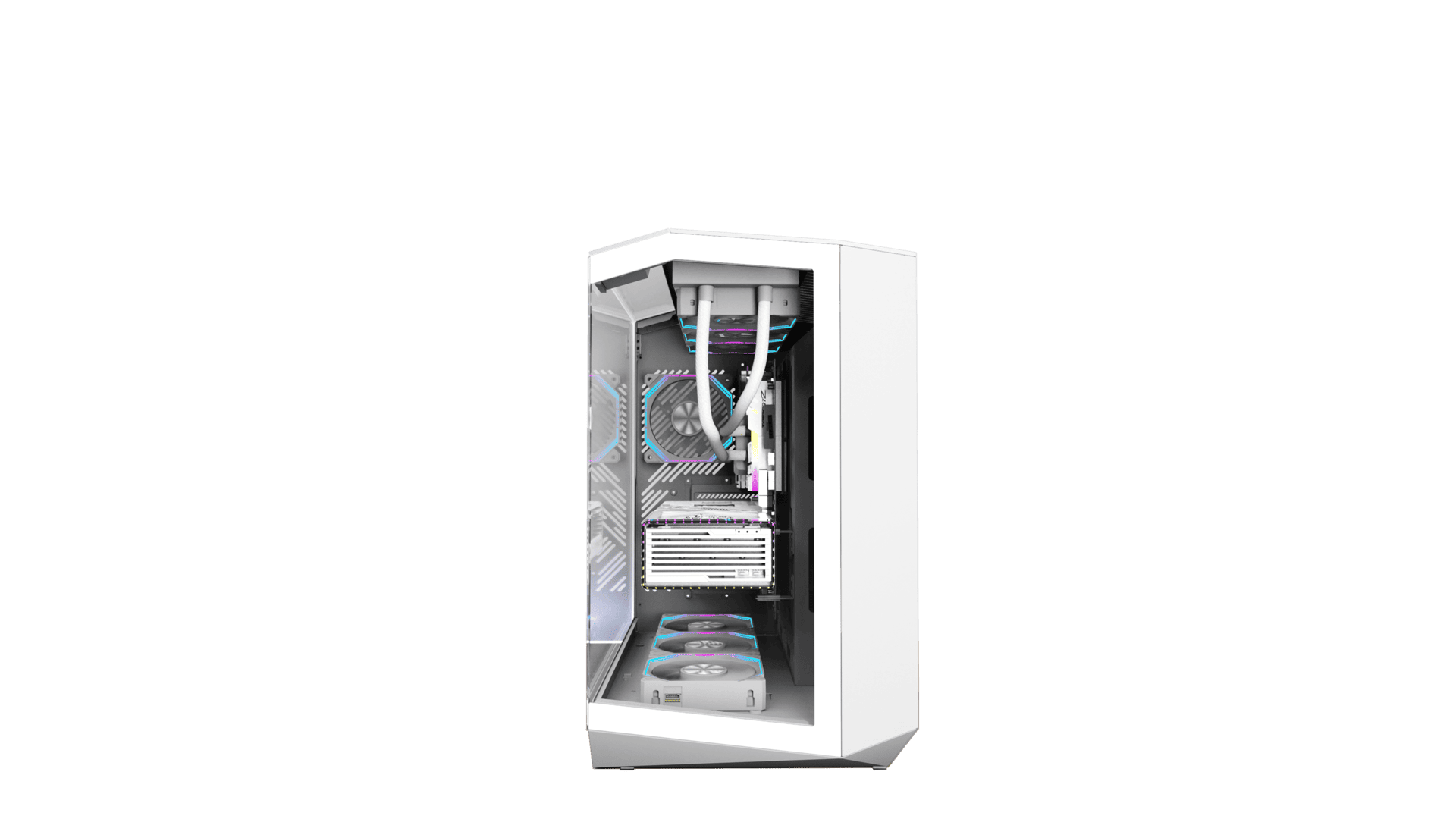 DarkFlash DY460 ATX PC Case, WHITE